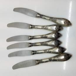 Vintage Silver Plated Russian USSR Melchior Dinner Knives Set of 6