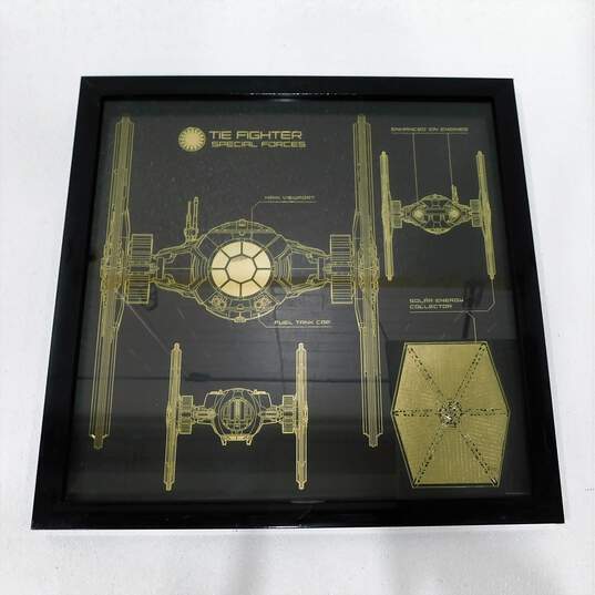 Star Wars Millennium Falcon & Tie Fighter Shadow Box Wall Hanging Art Home Decor image number 2