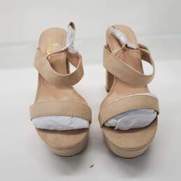 Lulu's Women's ACEE Natural Beige Suede Platform Heels Size 8.5 alternative image