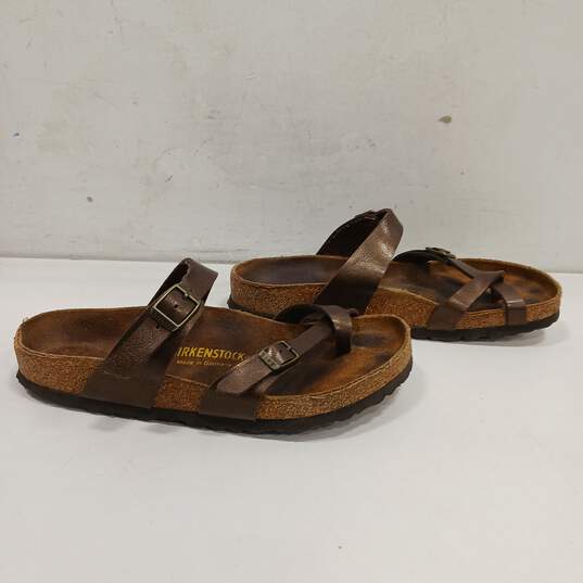Birkenstocks Leather Slip-In Sandals Men Size 7 Women Size 9 image number 4