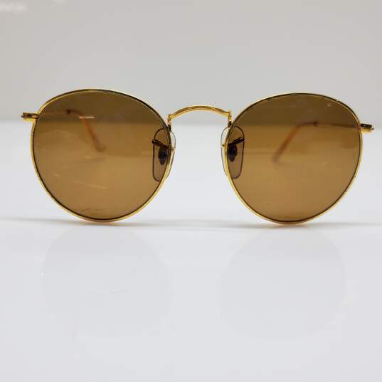 VTG RAY-BAN BAUSCH & LOMB GOLD FRAME ROUND SUNGLASSES image number 1