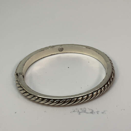 Designer Brighton Silver-Tone Crossover Cable Hinged Bangle Bracelet image number 3