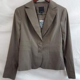 The Limited Women's Pinstripe Three Button Long Sleeve Padded Brown Blazer Size 6