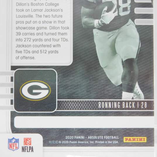 2020 AJ Dillon Panini Absolute Rookie Green Bay Packers image number 3