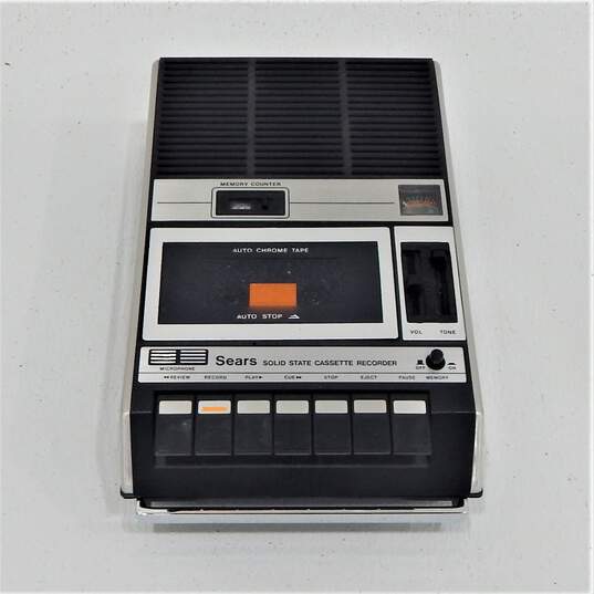 Vintage Sears Solid State Cassette Player Recorder w/ Manual image number 2