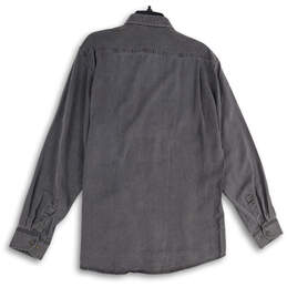NWT Mens Gray Denim Spread Collar Long Sleeve Button Up Shirt Size 39/40 alternative image