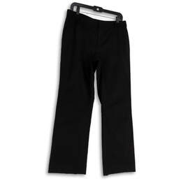 Womens Black Flat Front Slash Pocket Straight Leg Dress Pants Size 10