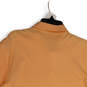 Mens Orange Short Sleeve Spread Collar Side Slit Polo Shirt Size Large image number 4