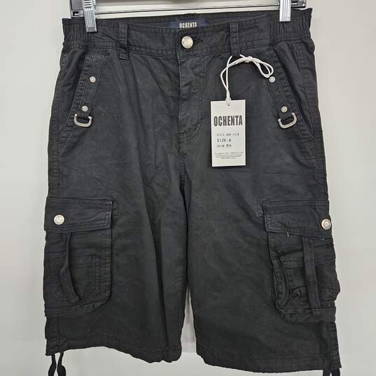Ochenta Black Cargo Shorts image number 1