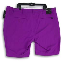 NWT Under Armour Mens Purple Drive Taper Flat Front Golf Chino Shorts Size 44 alternative image