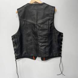 Interstate Leather Black Leather Vest Size XL alternative image