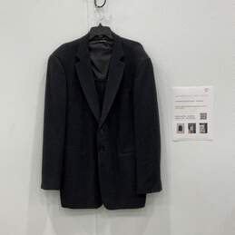 Giorgio Armani Mens Gray Notch Lapel Two-Button Blazer Size 54 With COA
