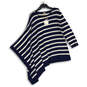 NWT Womens Blue White Striped Long Sleeve Crew Neck Pullover Sweater Sz XL image number 1