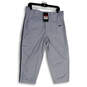NWT Mens Gray Striped Straight Leg Baseball Ankle Pants Size Large image number 1