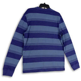 Mens Blue Striped Long Sleeve Crew Neck Pullover T-Shirt Size Large alternative image