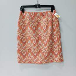 Talbots Orange And Pink Side Zip Skirt Size 8 NWT