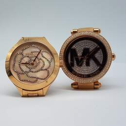 Michael Kors MK-6176 & 3993 Rose Gold Tone Watch Bundle 2pcs 158g