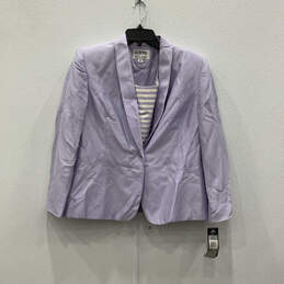 NWT Womens Purple Long Sleeve Shawl Lapel Three Piece Skirt Set Size 16 P