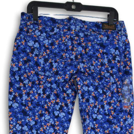 NWT Levi Strauss & Co. Womens Blue Orange Floral Ankle Pants Size 30X32 image number 4