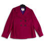 Womens Pink Notch Lapel Long Sleeve Double Breasted Peacoat Size Large image number 1
