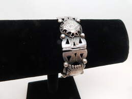 Vintage Peruvian 925 Llama & Masks & Domes Storyteller Wide Paneled Bracelet For Repair 44.7g