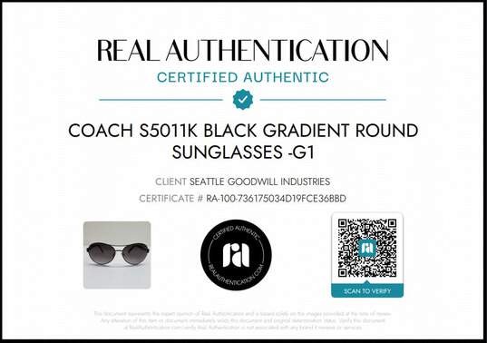 Coach S5011K Black Gradient Round Sunglasses AUTHENTICATED image number 7