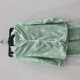 NWT Womens Green Snowflakes Long Sleeve Collared 2 Piece Pajama Set Size S alternative image