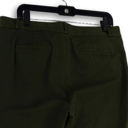 Womens Green Flat Front Stretch Pockets Straight Leg Ankle Pants Size 14S image number 3