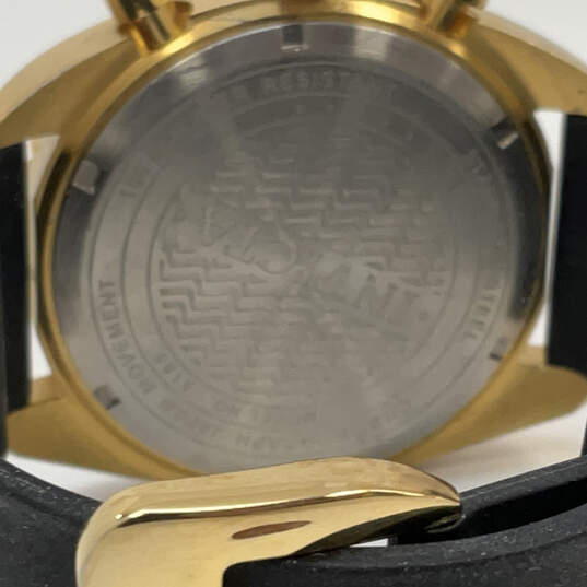 Designer Invicta Gold-Tone Round Dial Adjustable Strap Analog Wristwatch image number 4