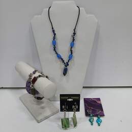 Beautiful Purple and Blue Tone Costume Jewelry Set