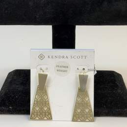 Designer Kendra Scott Gold-Tone French Wire Keerti Filigree Drop Earrings
