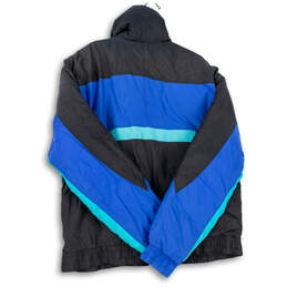 Mens Blue Black Long Sleeve Collared Full-Zip Windbreaker Jacket Size XL alternative image
