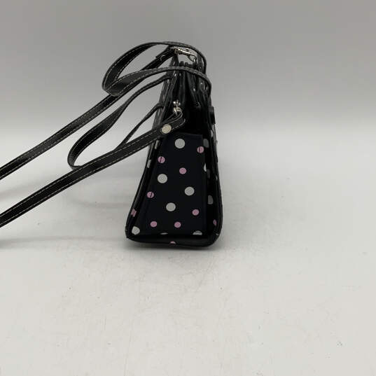 Womens Black Polka Dot Bottom Studs Adjustable Strap Zipper Crossbody Bag image number 5