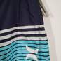 Mens Striped Regular Fit Drawstring Waist Flat Front Swim Shorts Size 32 image number 3