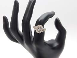 Vintage Style 10K White Gold 0.15 CTTW Diamond Filigree Ring 3.1g