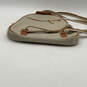 Womens White Brown Leather Adjustable Strap Inner Outer Zip Pocket Backpack image number 5