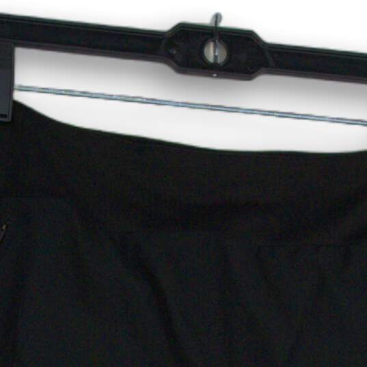Womens Black Elastic Waist Flat Front Zipper Pocket Short Mini Skirt Size 8 image number 3