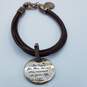 B.B. Leather 5 Strand Tag w/ Inspirational Message 7 1/2in Bracelet 15.9g image number 1