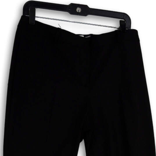 Womens Black Flat Front Pockets Stretch Straight Leg Dress Pants Size 10 image number 3