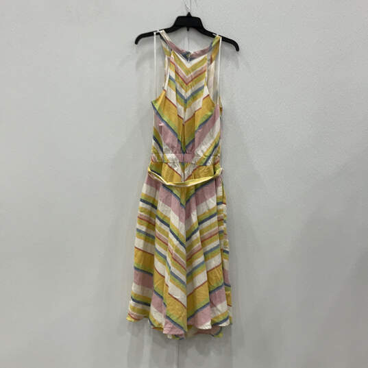 NWT Womens Multicolor Striped Sleeveless Belted Back Zip A-Line Dress Sz 16 image number 2