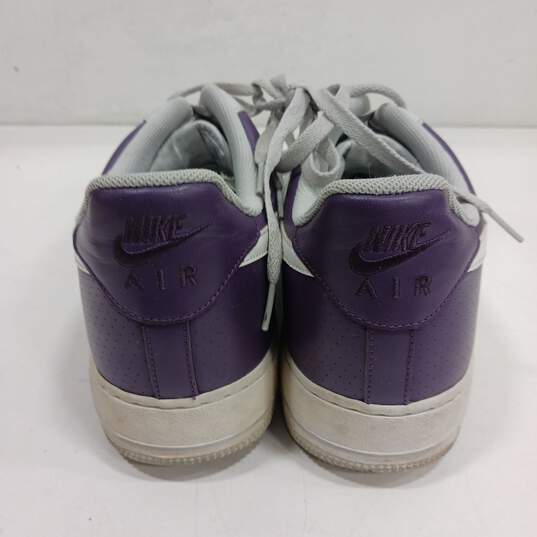 Nike Air Force 1 Purple, Grey, And White Shoes Men's Size 15 image number 5