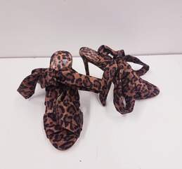 Jessica Simpson Jestella Ankle Wrap Leopard Print Sandal Pump Heels Shoes Size 6.5 M
