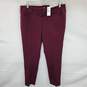 Wm Loft Outlet Burgundy Mid Rise Skinny Ankle Pants Sz 10 W/Tag image number 1
