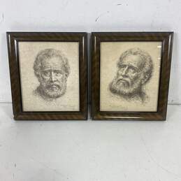 Lot of 2 Peter and James the Greater Print by FUENTES DE SALAMANCA Framed
