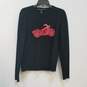 Mens Black Wool Knitted Long Sleeve Crew Neck Pullover Sweater Size Small image number 1