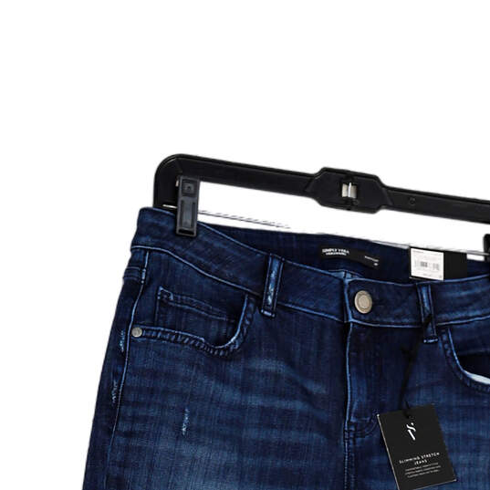 NWT Womens Blue Denim Medium Wash Pocket Stretch Bootcut Jeans Size 8P image number 3