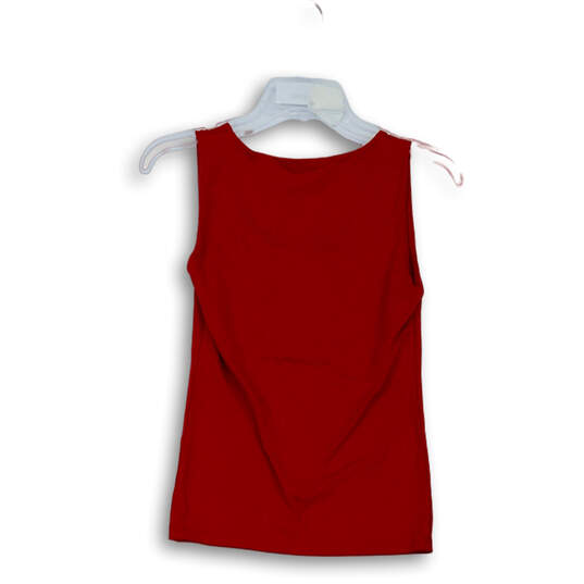 Womens Red Sleeveless Scoop Neck Stretch Wide Strap Tank Top Size Small image number 1