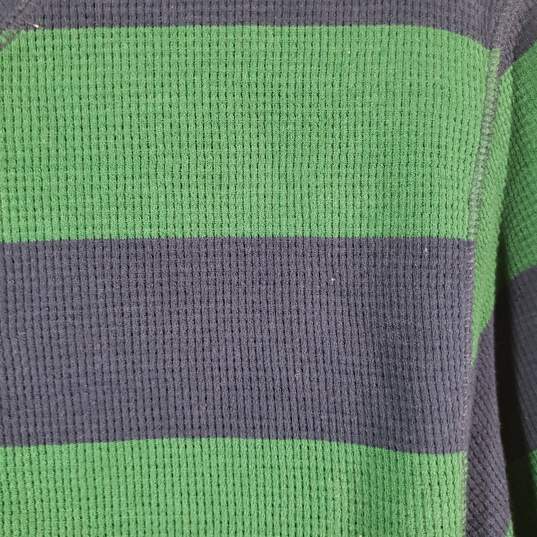 Mens Striped Knitted Crew Neck Long Sleeve Pullover T-Shirt Size Medium image number 3