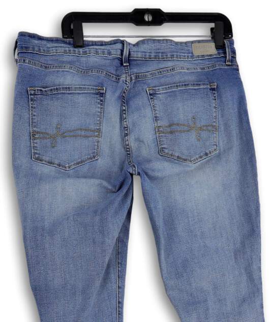 Womens Blue Denim Light Wash Pockets Stretch Skinny Leg Jeans Size 34/30 image number 4