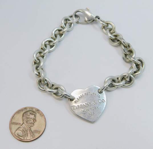 Tiffany & Co 925 Sterling Silver Return To Tiffany Heart Tag Bracelet 27.2g image number 4